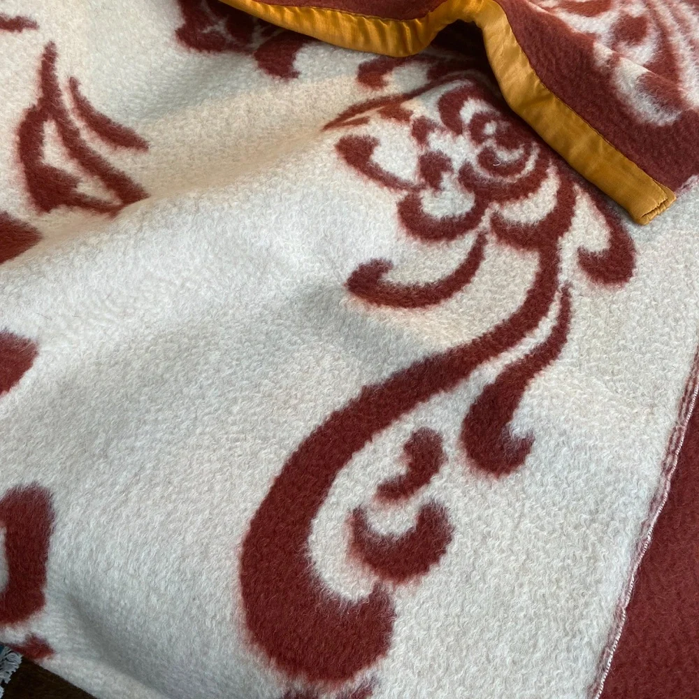 Antique Chinese Shancha Camellia Wool Blanket 58